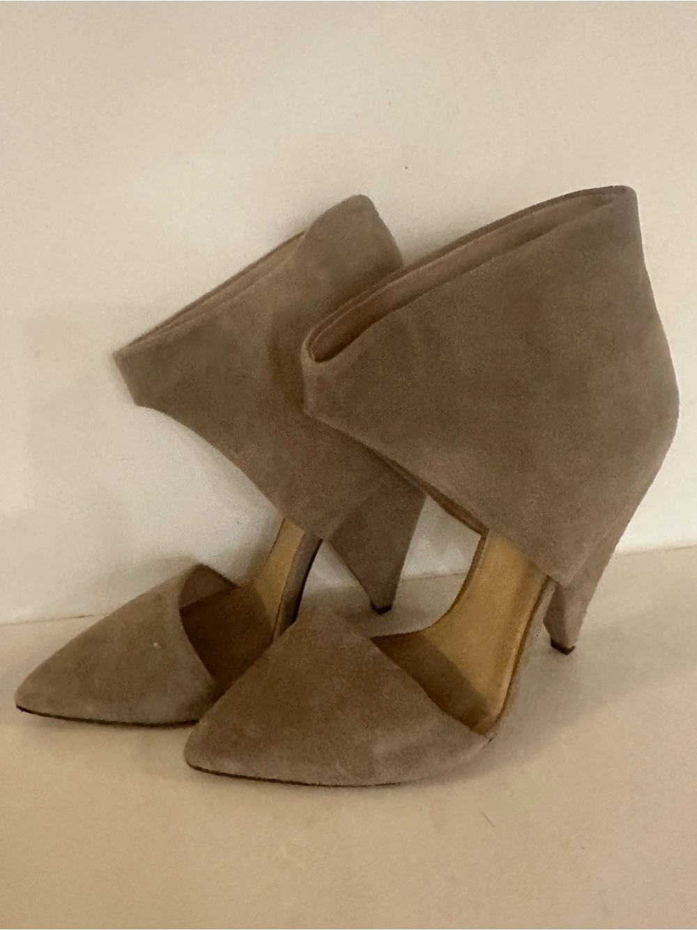 Iro Taupe Suede Pointed-Toe Women's Heels